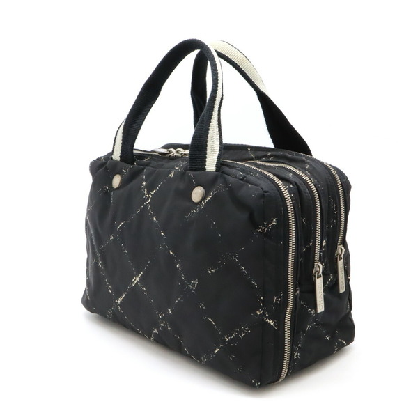 Chanel Travel Line Mini Boston Bag Nylon Black Red - Picture 2 of 9